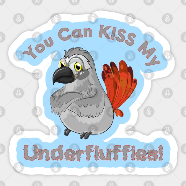 African Grey Parrot Kiss Underfluffies Sticker by Einstein Parrot